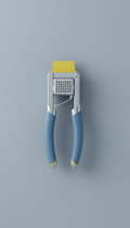 Garlic press with built-in scraper